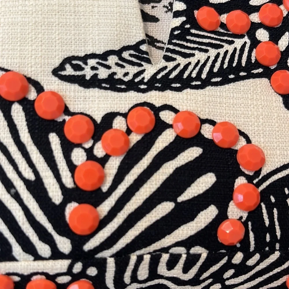 J. Crew Black and Orange Floral Top
